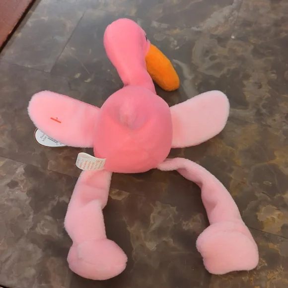Retired Tag Errors PVC Pellet Pinky Beanie Baby 4072 Flamingo 🦩 - Picture 3 of 8